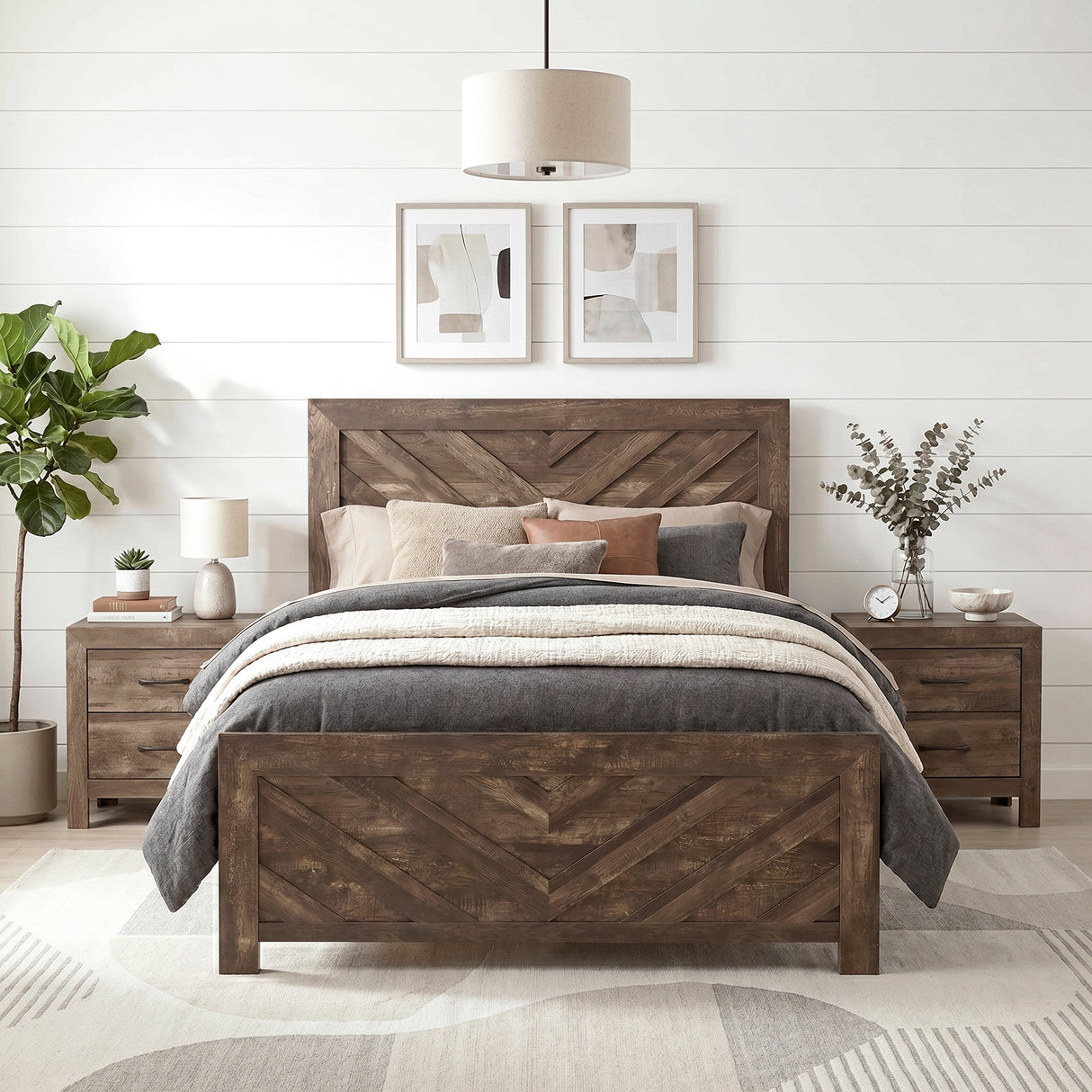 Corbin Brown Crossbuck Full Panel Bed