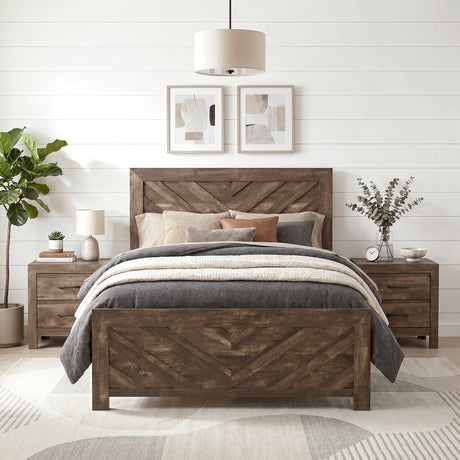 Corbin Brown Crossbuck Full Panel Bed from Homelegance - Luna Furniture