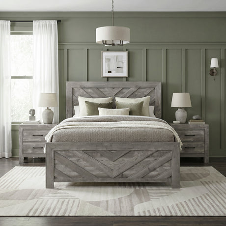 Corbin Gray Crossbuck Queen Panel Bed from Homelegance - Luna Furniture
