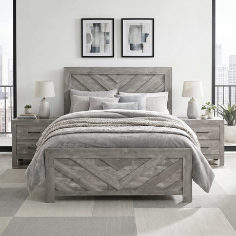 Corbin Gray Crossbuck Full Panel Bed from Homelegance - Luna Furniture