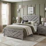 Corbin Gray Crossbuck Eastern King Panel Bed from Homelegance - Luna Furniture