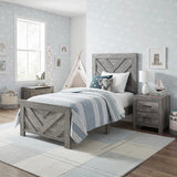 Corbin Gray Crossbuck Twin Panel Bed from Homelegance - Luna Furniture
