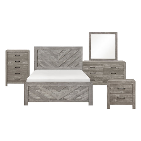 Corbin Gray Crossbuck 4pc Set (QB+NS+DR+MR) from Homelegance - Luna Furniture