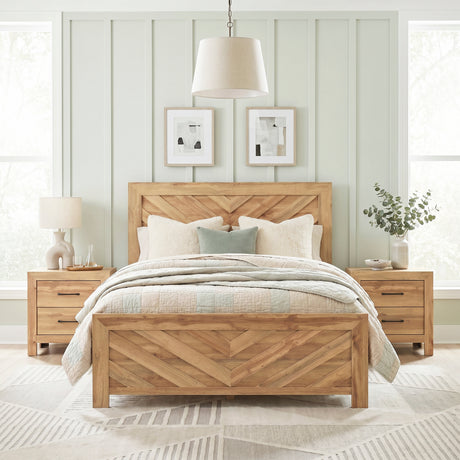 Corbin Natural Crossbuck Queen Bed from Homelegance - Luna Furniture