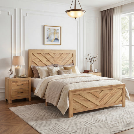 Corbin Natural Crossbuck Queen Bed from Homelegance - Luna Furniture