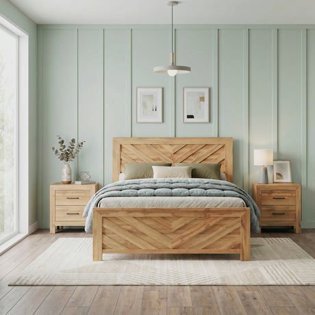 Corbin Natural Crossbuck California King Bed from Homelegance - Luna Furniture