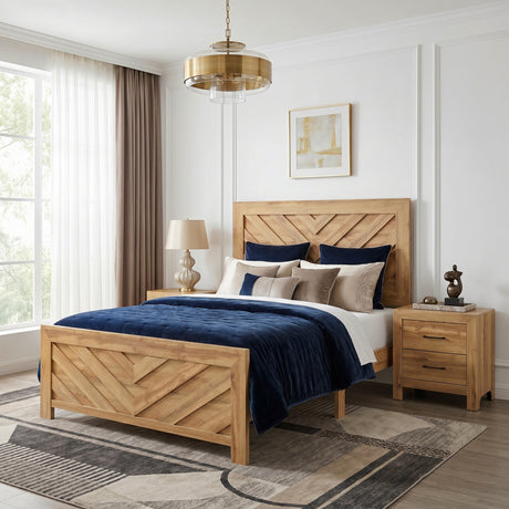 Corbin Natural Crossbuck California King Bed from Homelegance - Luna Furniture