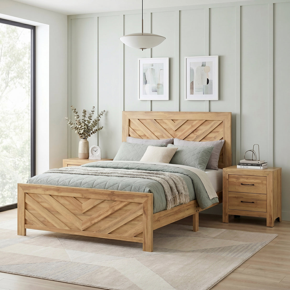 Corbin Natural Crossbuck Eastern King Bed from Homelegance - Luna Furniture
