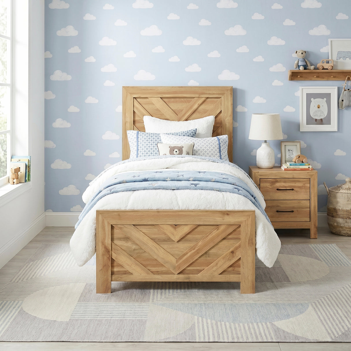 Corbin Natural Crossbuck Twin Bed from Homelegance - Luna Furniture