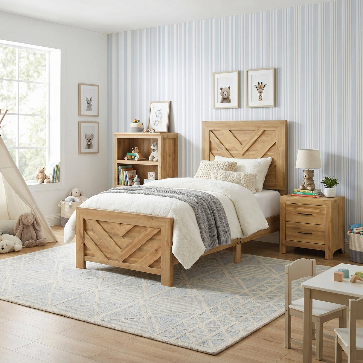 Corbin Natural Crossbuck Twin Bed from Homelegance - Luna Furniture