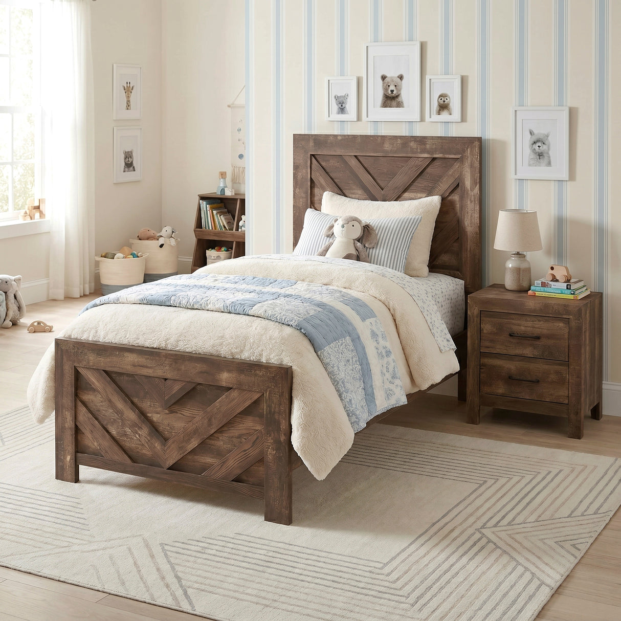 Corbin Brown Crossbuck Twin Panel Bed from Homelegance - Luna Furniture