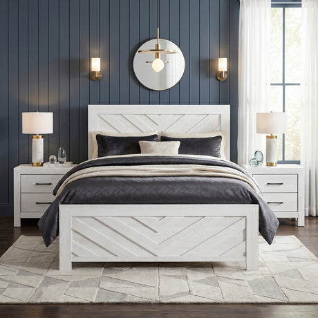 Corbin White Crossbuck Queen Panel Bed from Homelegance - Luna Furniture