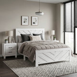 Corbin White Crossbuck Queen Panel Bed from Homelegance - Luna Furniture