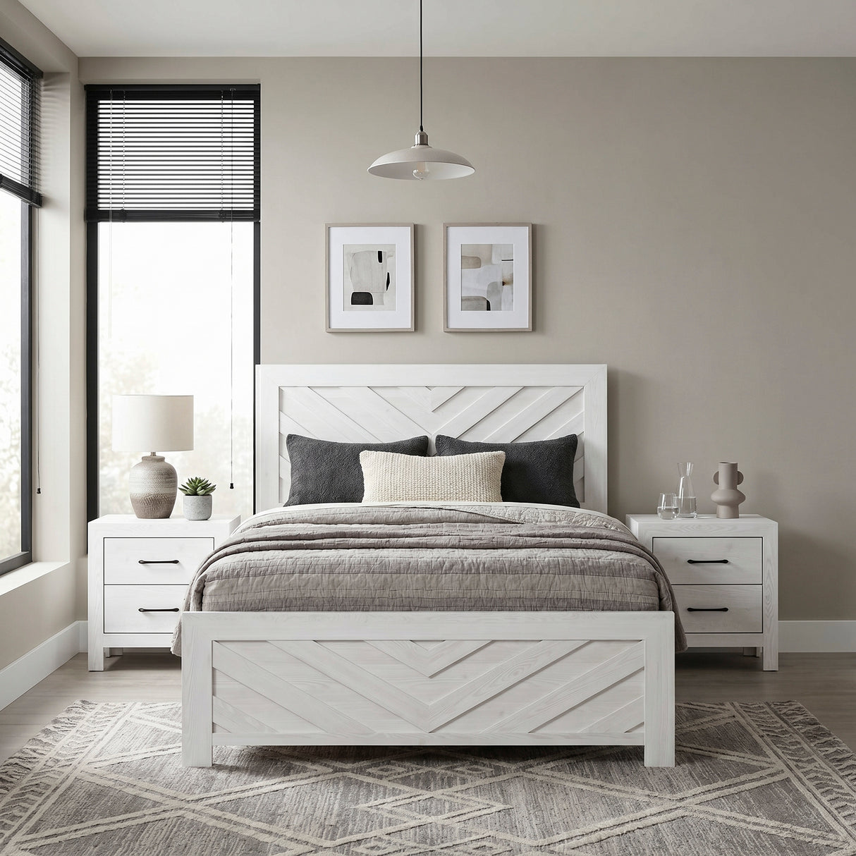 Corbin White Crossbuck Full Panel Bed from Homelegance - Luna Furniture