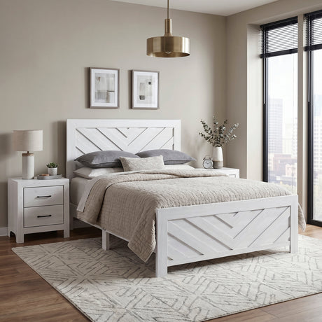 Corbin White Crossbuck Eastern King Panel Bed from Homelegance - Luna Furniture