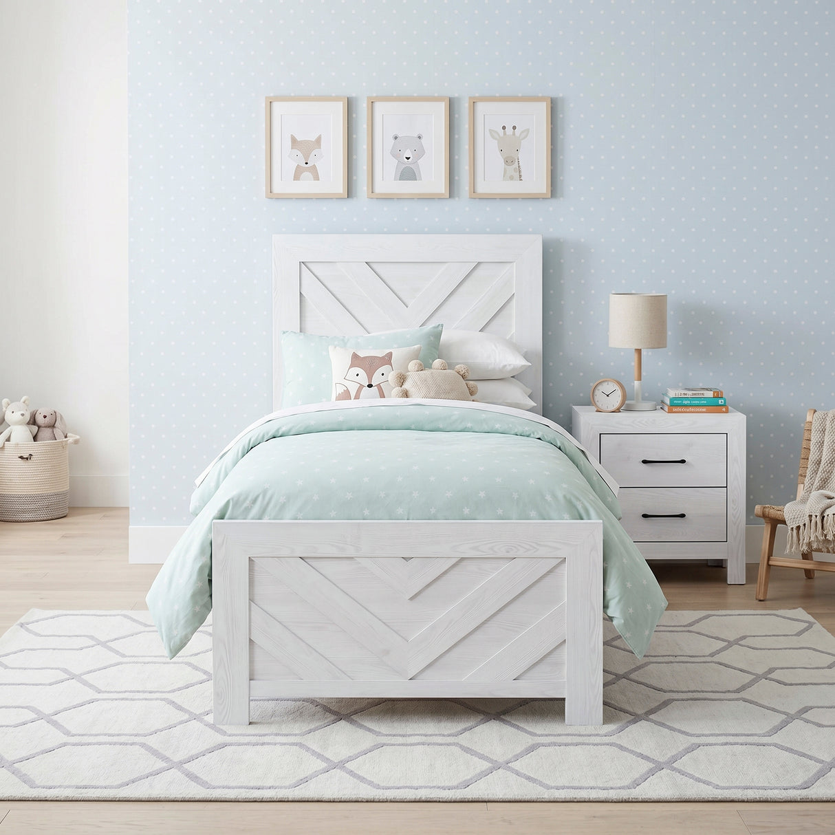 Corbin White Crossbuck Twin Panel Bed from Homelegance - Luna Furniture