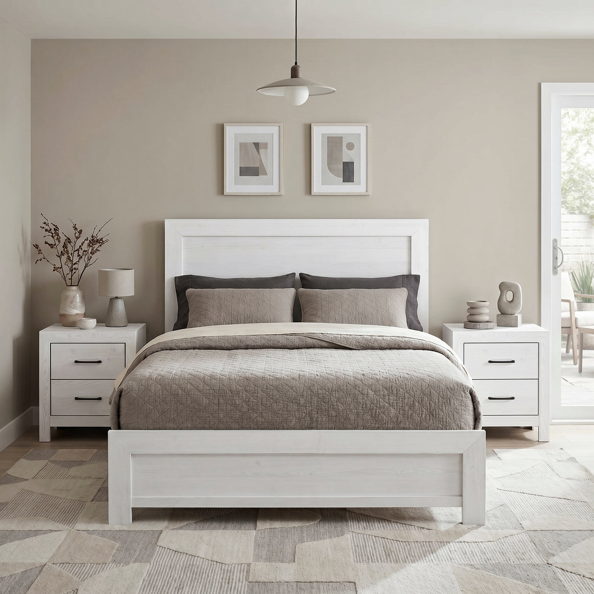 Corbin White Queen Panel Bed from Homelegance - Luna Furniture
