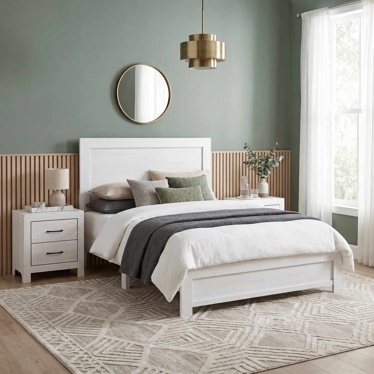 Corbin White Queen Panel Bed from Homelegance - Luna Furniture