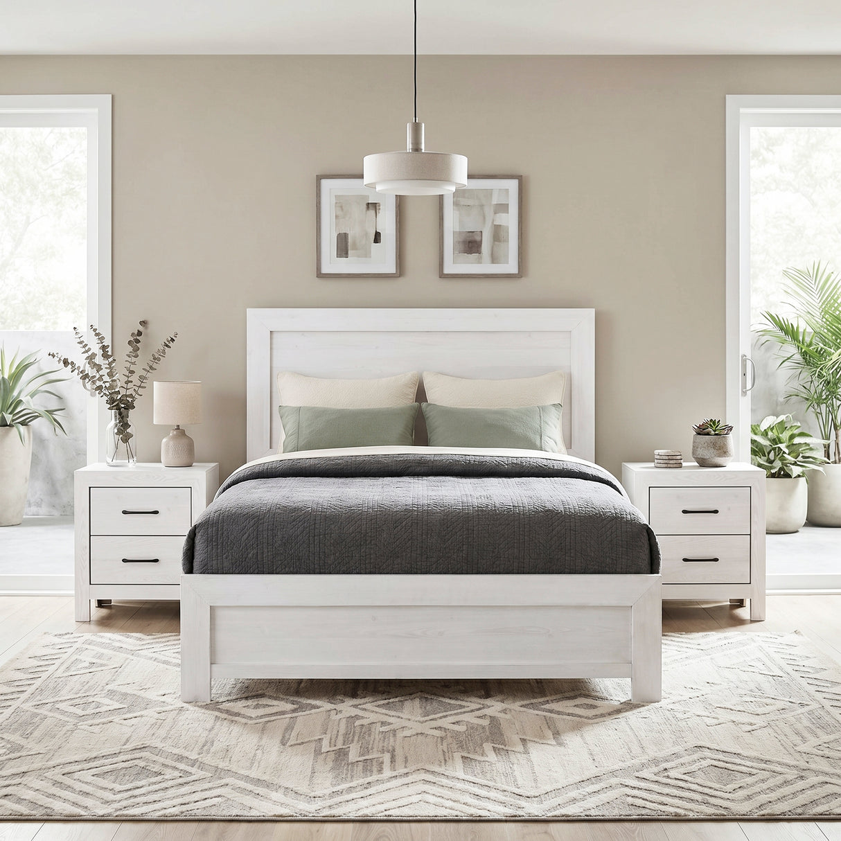 Corbin White King Panel Bed from Homelegance - Luna Furniture