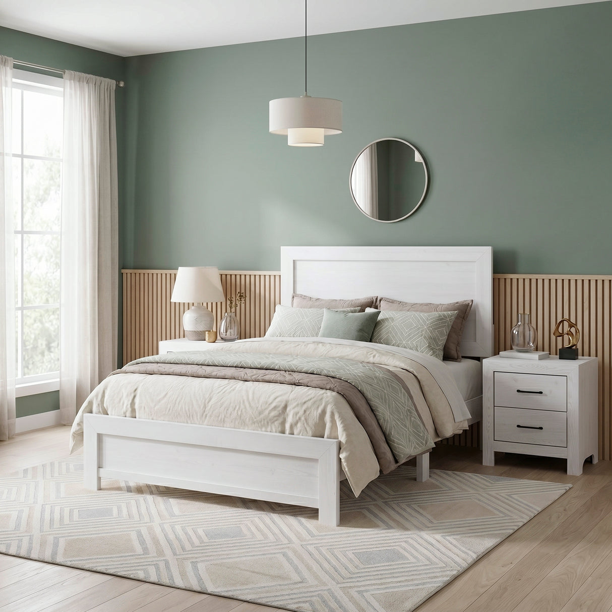 Corbin White King Panel Bed from Homelegance - Luna Furniture