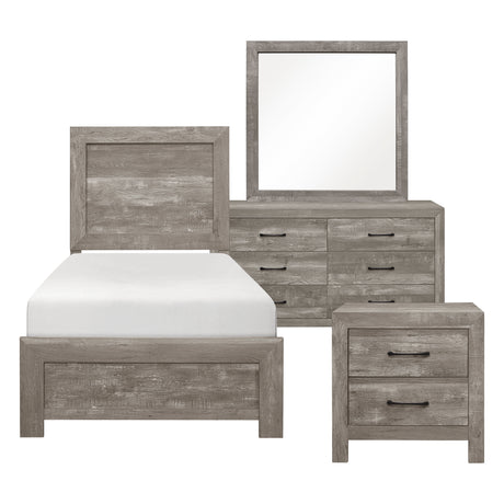 Corbin Gray 5-Piece Youth Bedroom Set (Twin Bed, Nightstand, Dresser, Mirror, Chest) from Homelegance - Luna Furniture