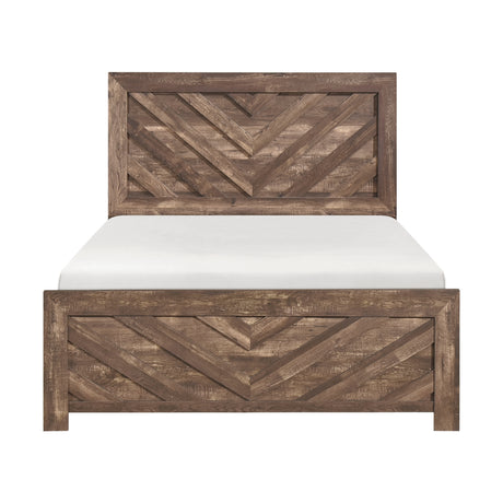 Corbin Brown Crossbuck 4pc Set (QB+NS+DR+MR) from Homelegance - Luna Furniture