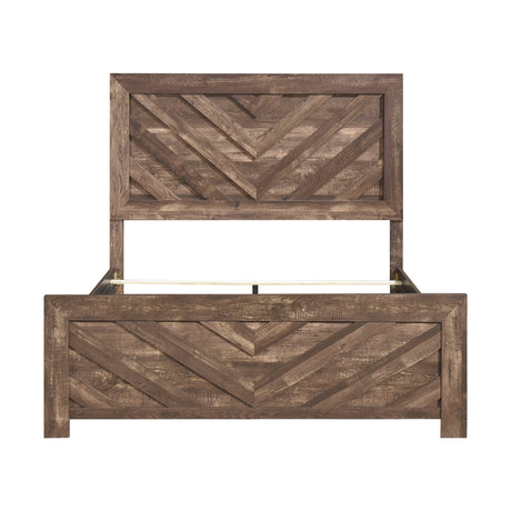 Corbin Brown Crossbuck 5pc Set (QB+NS+DR+MR+CH) from Homelegance - Luna Furniture