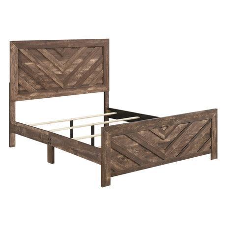 Corbin Brown Crossbuck 5pc Set (QB+NS+DR+MR+CH) from Homelegance - Luna Furniture