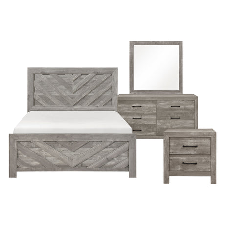 Corbin Gray Crossbuck 4pc Set (QB+NS+DR+MR) from Homelegance - Luna Furniture