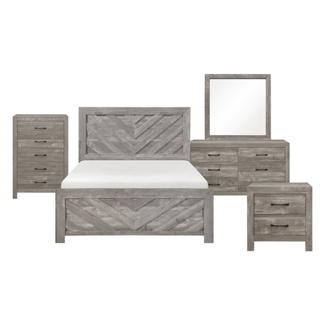 Corbin Gray Crossbuck 5pc Set (QB+NS+DR+MR+CH) from Homelegance - Luna Furniture