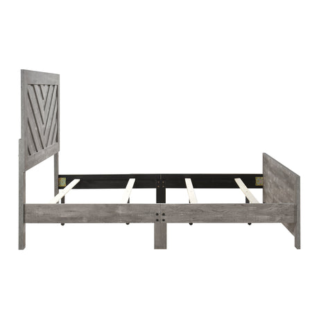 Corbin Gray Crossbuck Queen Panel Bed from Homelegance - Luna Furniture