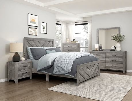 Corbin Gray Crossbuck Full Panel Bed from Homelegance - Luna Furniture