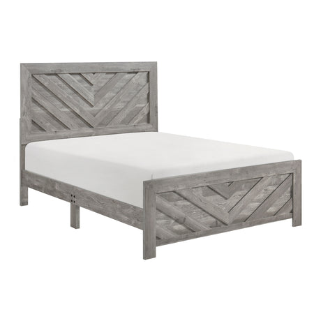 Corbin Gray Crossbuck Eastern King Panel Bed from Homelegance - Luna Furniture