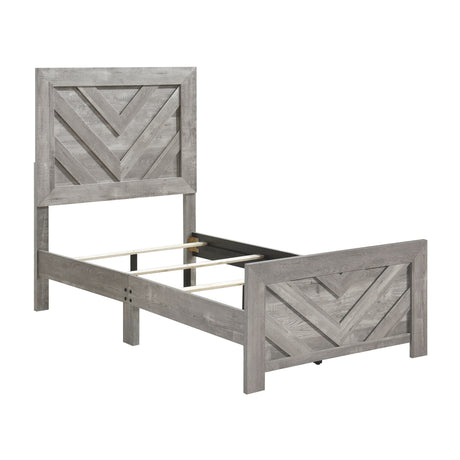 Corbin Gray Crossbuck 4pc Set (TB+NS+DR+MR) from Homelegance - Luna Furniture