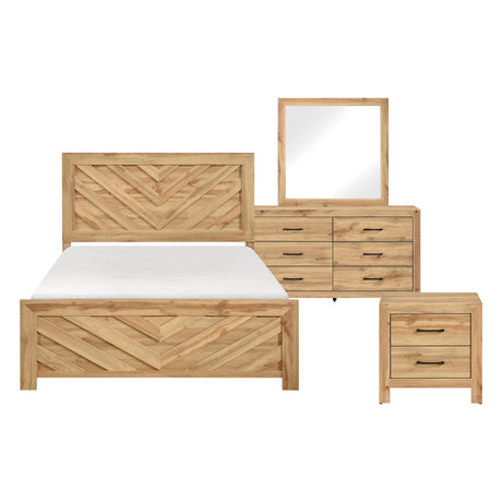 Corbin Natural Crossbuck 4pc Set (QB+NS+DR+MR) from Homelegance - Luna Furniture