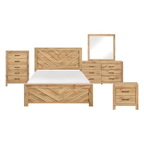 Corbin Natural Crossbuck 5pc Set (QB+NS+DR+MR+CH) from Homelegance - Luna Furniture