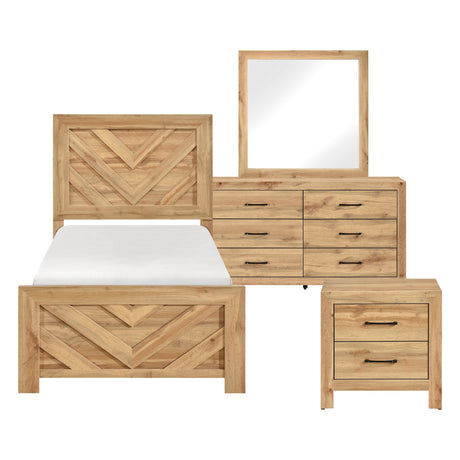 Corbin Natural Crossbuck 4pc Set (TB+NS+DR+MR) from Homelegance - Luna Furniture