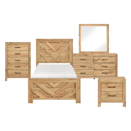 Corbin Natural Crossbuck 5pc Set (TB+NS+DR+MR+CH) from Homelegance - Luna Furniture