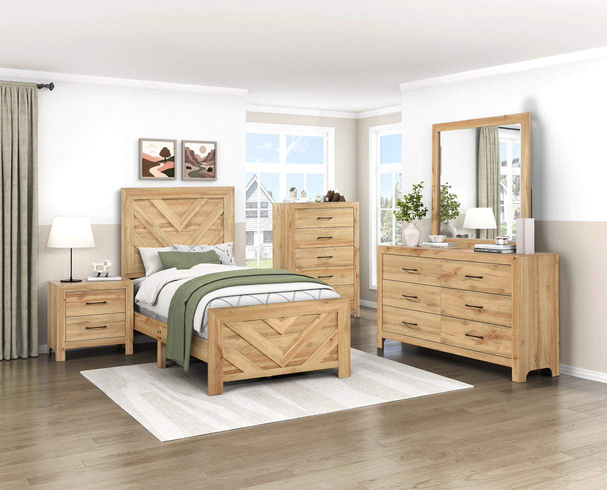 Corbin Natural Crossbuck Twin Bed from Homelegance - Luna Furniture
