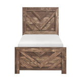 Corbin Brown Crossbuck 4pc Set (TB+NS+DR+MR) from Homelegance - Luna Furniture