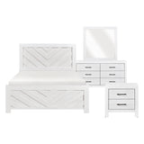 Corbin White Crossbuck 4pc Set (QB+NS+DR+MR) from Homelegance - Luna Furniture