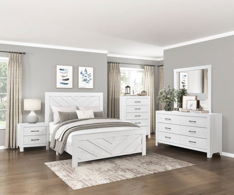Corbin White Crossbuck Eastern King Panel Bed from Homelegance - Luna Furniture