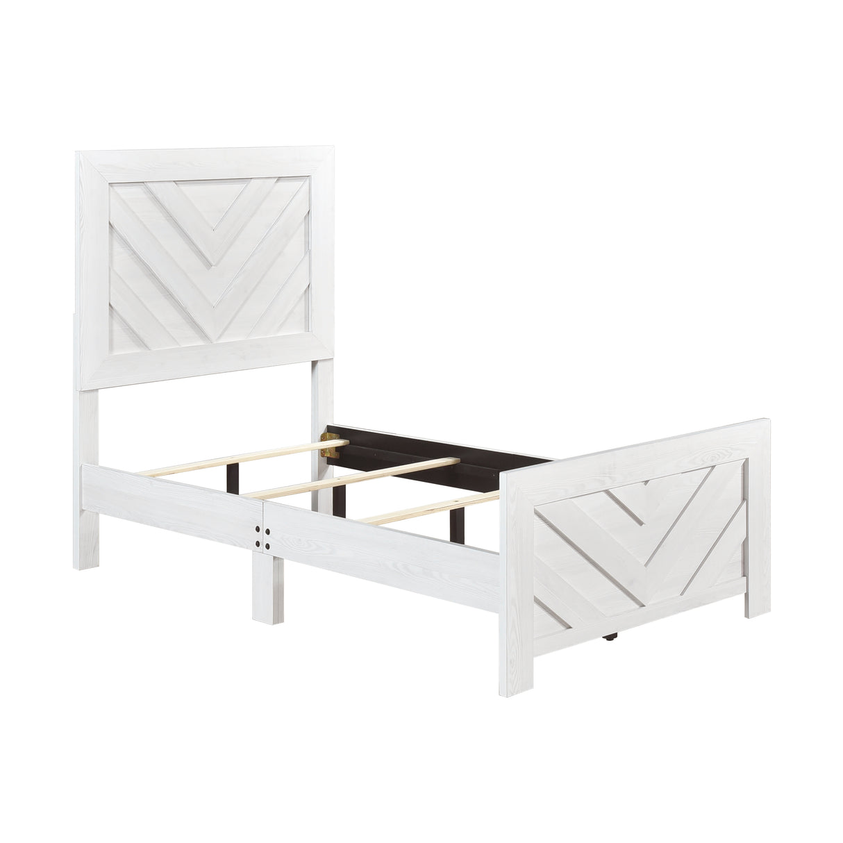 Corbin White Crossbuck Twin Panel Bed from Homelegance - Luna Furniture