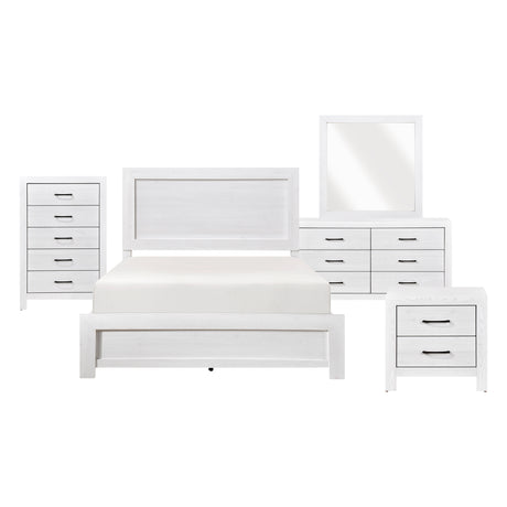 Corbin White 5pc Set (QB+NS+DR+MR+CH) from Homelegance - Luna Furniture