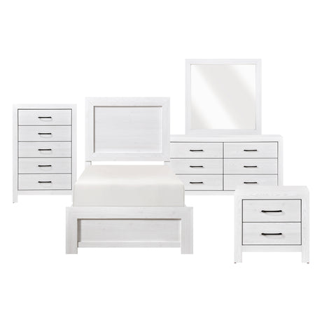 Corbin White Crossbuck 5pc Set (TB+NS+DR+MR+CH) from Homelegance - Luna Furniture