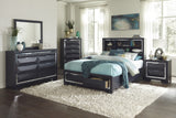 Rosemont Midnight Blue Queen Platform Bed with Footboard Storage from Homelegance - Luna Furniture