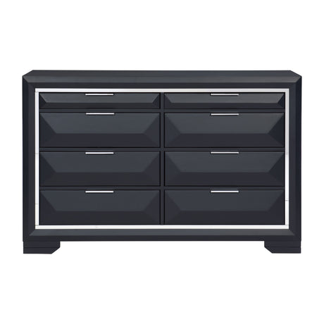 Rosemont Midnight Blue 5-Piece Bedroom Set (Queen Bed, Nightstand, Dresser, Mirror, Chest) from Homelegance - Luna Furniture