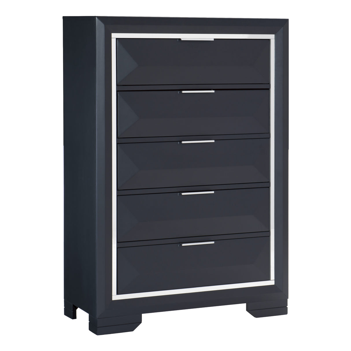 Rosemont Midnight Blue 5-Piece Bedroom Set (Queen Bed, Nightstand, Dresser, Mirror, Chest) from Homelegance - Luna Furniture