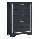 Rosemont Midnight Blue 5-Piece Bedroom Set (Queen Bed, Nightstand, Dresser, Mirror, Chest) from Homelegance - Luna Furniture