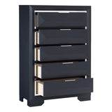 Rosemont Midnight Blue 5-Piece Bedroom Set (Queen Bed, Nightstand, Dresser, Mirror, Chest) from Homelegance - Luna Furniture